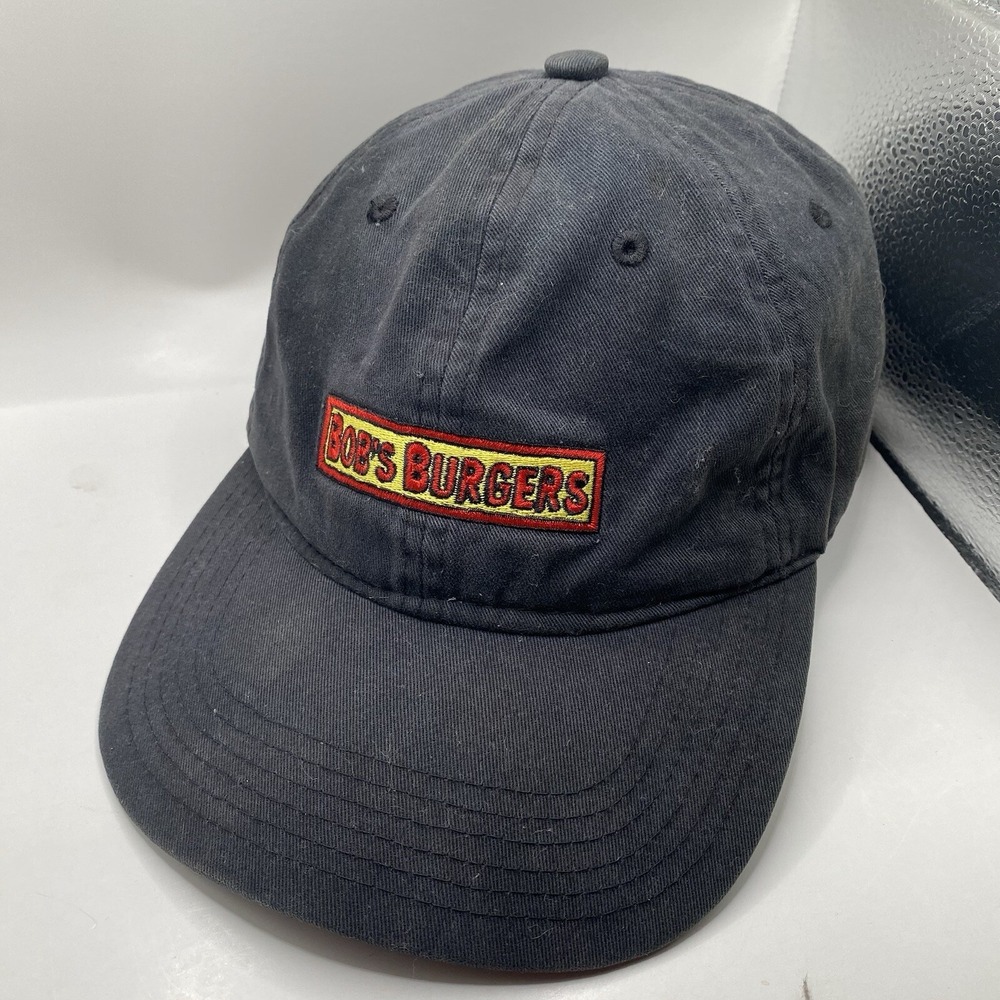 Bob's‎ Burgers Adjustable Dad Hat Baseball Cap Embroidered Logo Black Strapback
